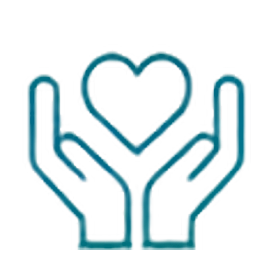 Hands holding a heart representing livelihood support and development.